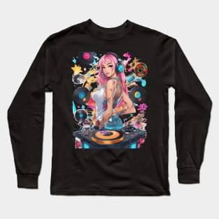 Djing TechnoRave Revolution Girl Long Sleeve T-Shirt